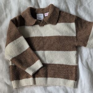 Zara Tan and Cream Knit Top